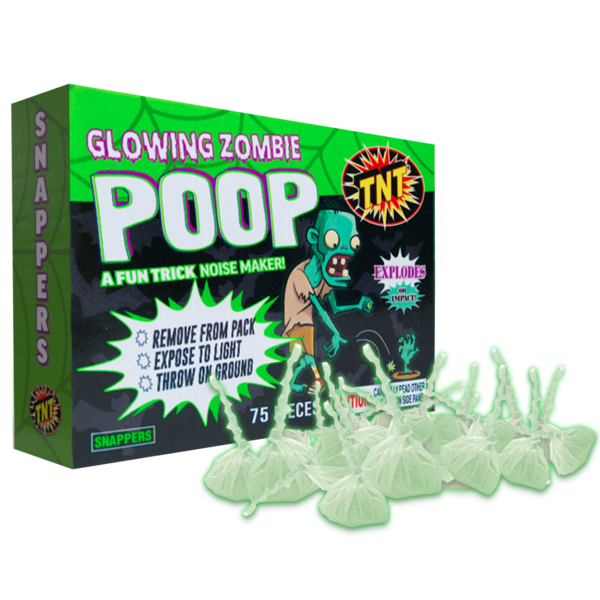 GLOWING ZOMBIE POOP Firework Snappers Glowing Zombie Poop