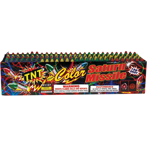 Color Saturn Missile - 196 Shot Firework Rockets & Missiles Color Saturn Missile 196 Shot