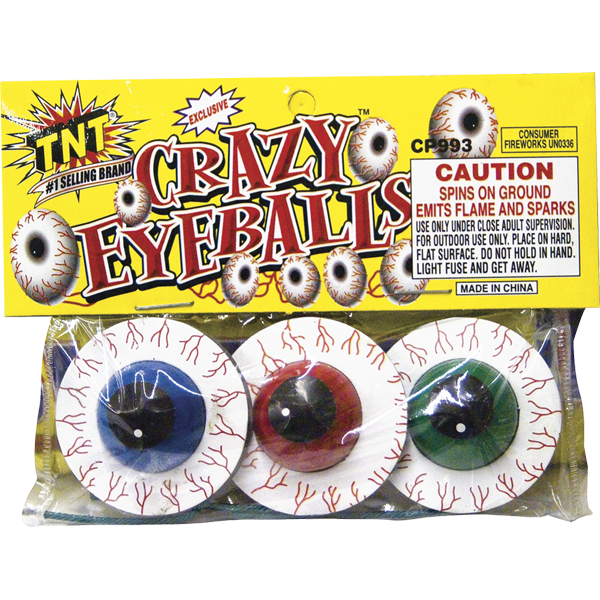 CRAZY EYE BALLS Firework Ground Spinners Crazy Eye Balls