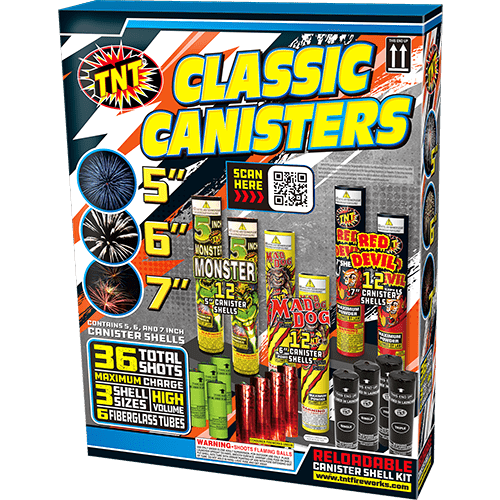 CLASSIC CANISTERS 500 Gram Firework Reloadables Classic Canisters