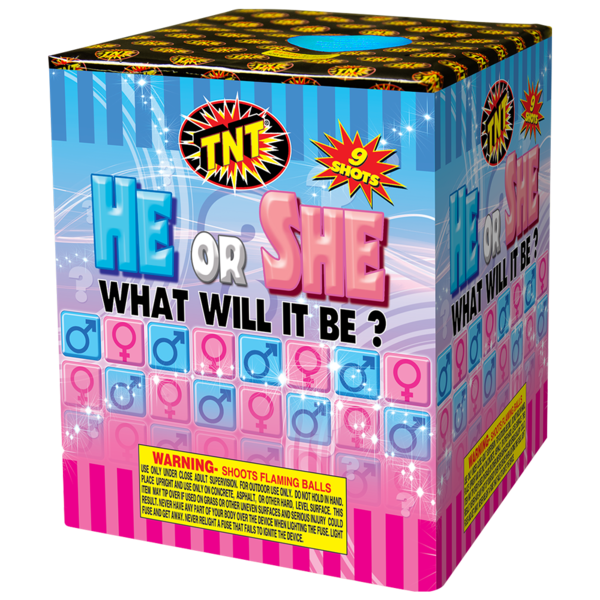 HE OR SHE WHAT WILL IT BE? BOY Firework Multi Aerials He Or She What Will It Be? Boy