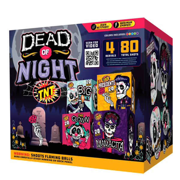 DEAD OF NIGHT 500 Gram Firework Aerial Assortments Dead Of Night