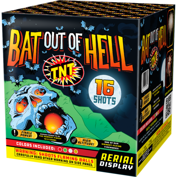 BAT OUT OF HELL 500 Gram Firework Multi Aerials Bat Out Of Hell