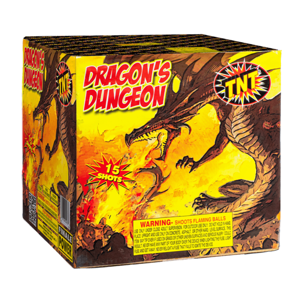 DRAGON'S DUNGEON 500 Gram Firework Finale Aerials Dragon's Dungeon