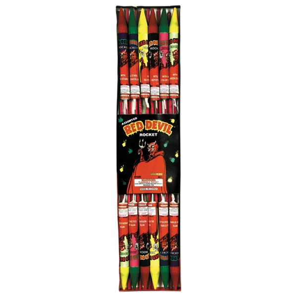 RED DEVIL ROCKET ASSORTED 8 OZ Firework Rockets & Missiles Red Devil Rocket Assorted 8 Oz