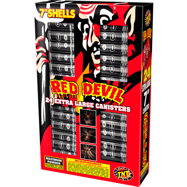 RED DEVIL 7" CANISTER SHELL Firework Reloadables Red Devil 7" Canister Shell