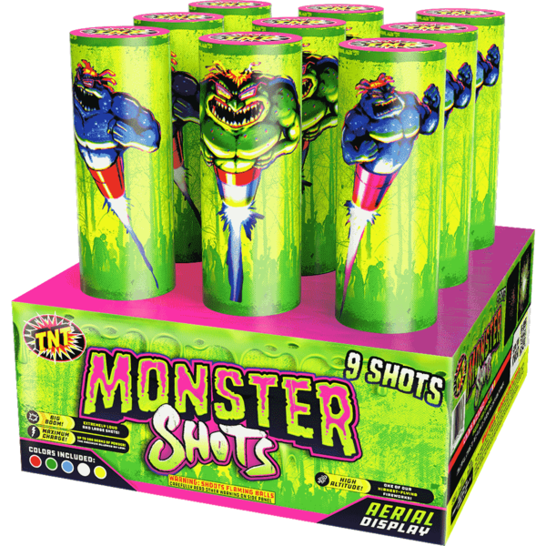 MONSTER SHOTS 500 Gram Firework Finale Aerials Monster Shots