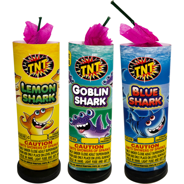 ASSORTED SHARK FOUNTAINS Firework Fountains Assorted Shark Fountains
