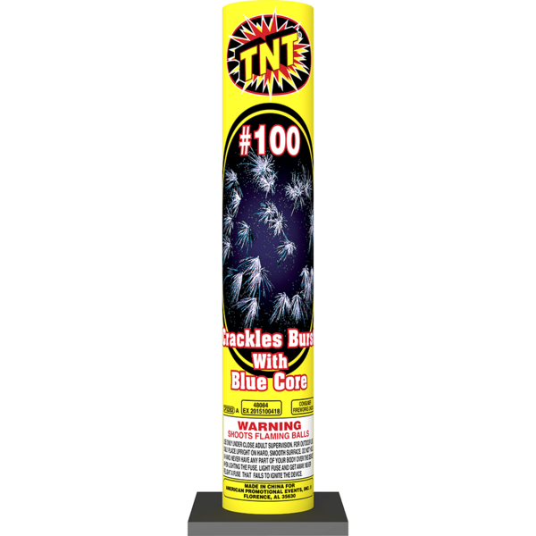#100 CRACKLES BURST WITH BLUE CORE Firework Other Aerials #100 Crackles Burst With Blue Core