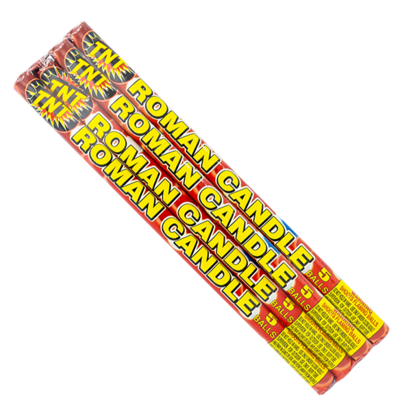 5 BALL ROMAN CANDLE Firework Roman Candles 5 Ball Roman Candle