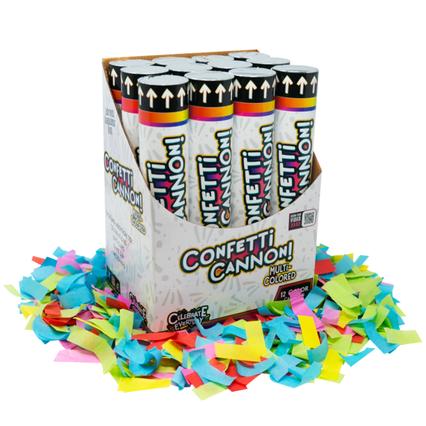 MULTI-COLORED CONFETTI CANNON Firework Confetti & Streamers Multi Colored Confetti Cannon