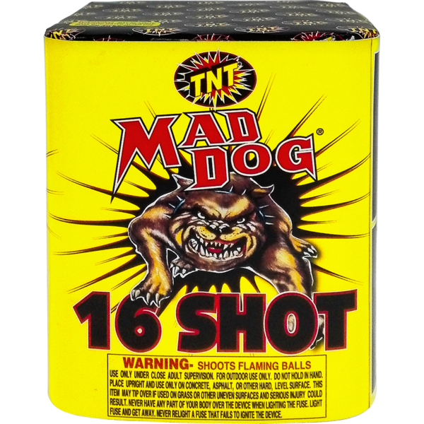 Mad Dog 16 Shot Firework Multi Aerials Mad Dog 16 Shot