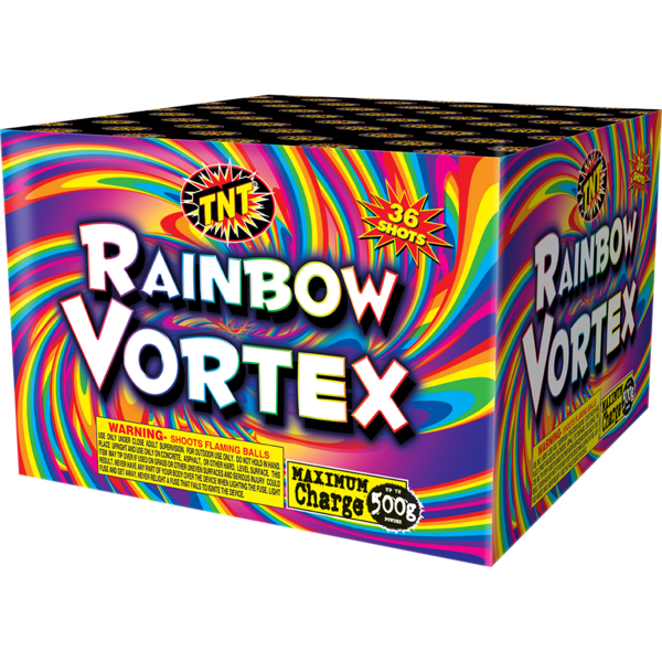 RAINBOW VORTEX 500 Gram Firework Finale Aerials Rainbow Vortex