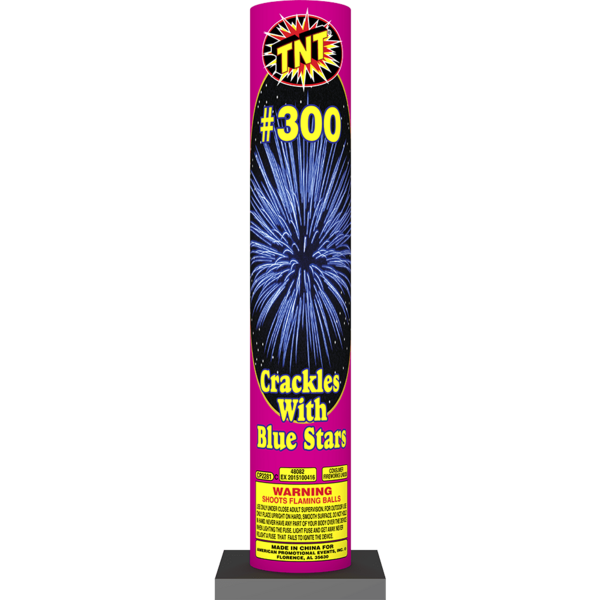 #300 CRACKLES WITH BLUE STARS Firework Other Aerials #300 Crackles With Blue Stars