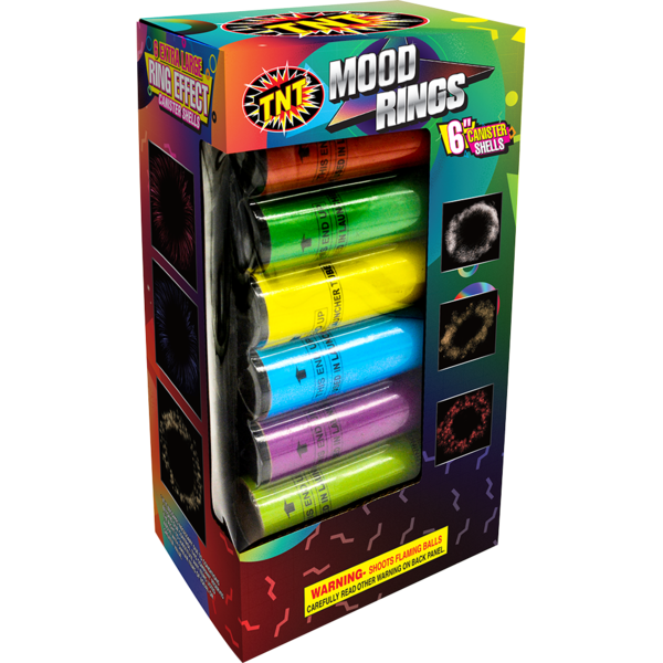 MOOD RINGS 6 INCH CANISTER SHELLS 500 Gram Firework Reloadables Mood Rings 6 Inch Canister Shells